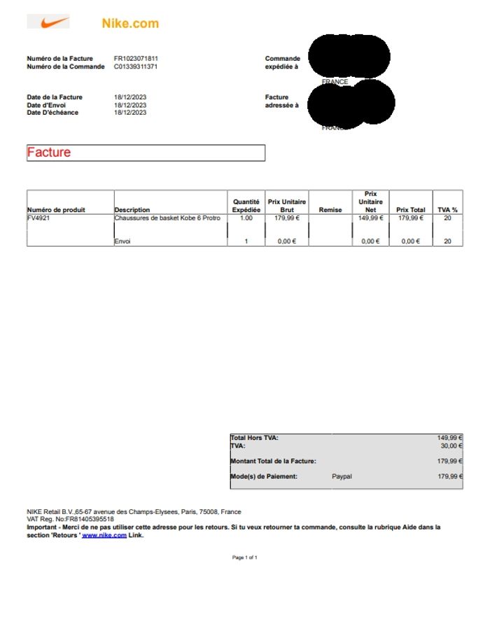 Nike kobe VI protro reverse grinch 2023 10us 44eu neuves DS Facture Snkrs - photo numéro 8