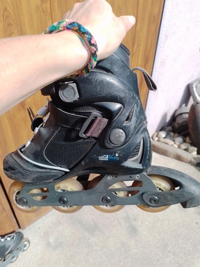 Rollers noir gris Oxelo pointure 34 - photo numéro 9