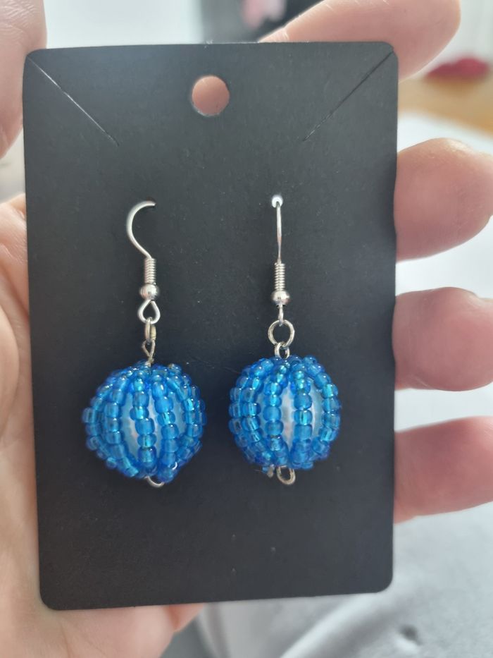 boucles d'oreilles boules fait main
