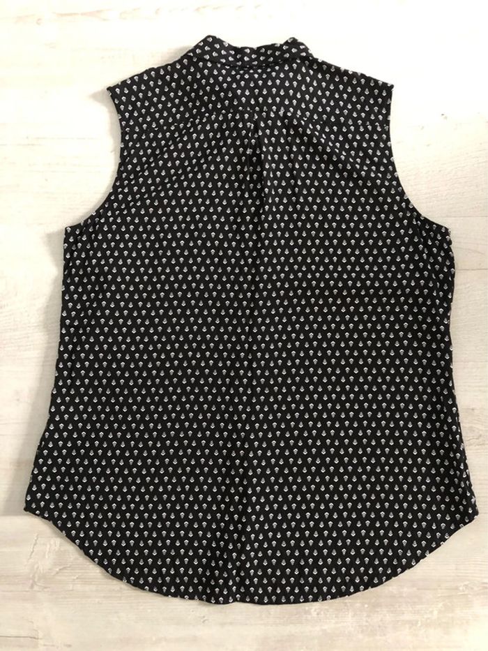 AN129- Blouse noire motifs blancs T 48 (46) NEUVE - photo numéro 11