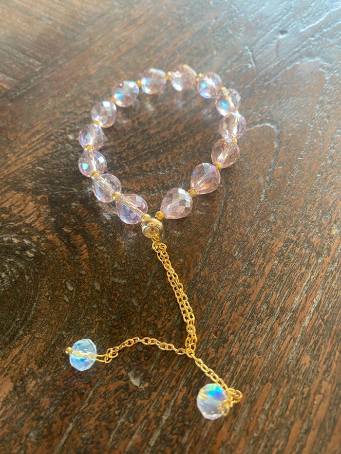 Magnifique bracelet élastique avec perles roses - photo numéro 2