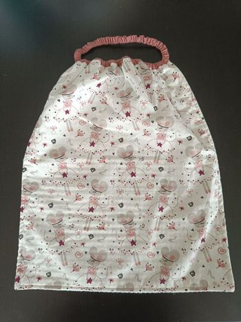 Grand bavoir maternelle fille avec élastique autour du cou - doublé nid d'abeille 