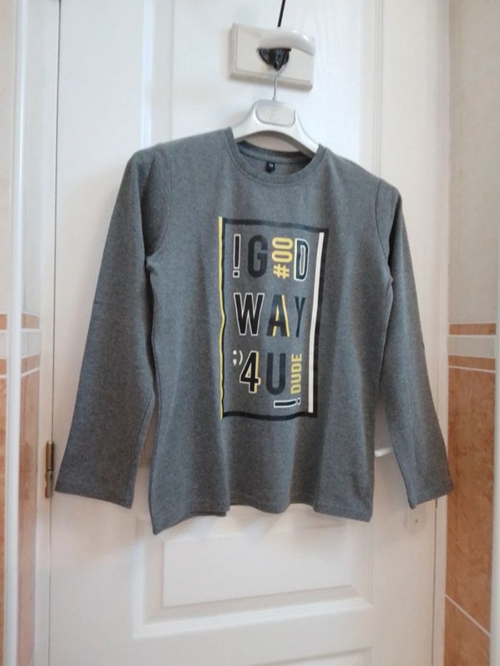 T-shirt gris chiné foncé T.12 ans - photo numéro 14