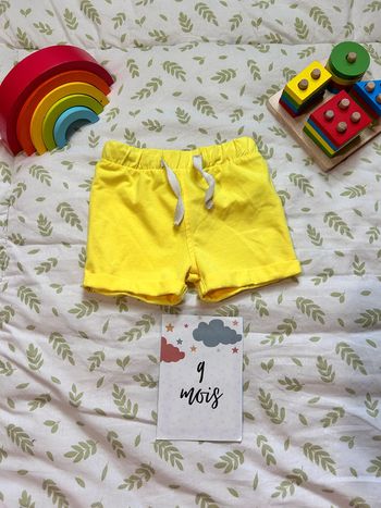 short en coton jaune 9 mois orchestra