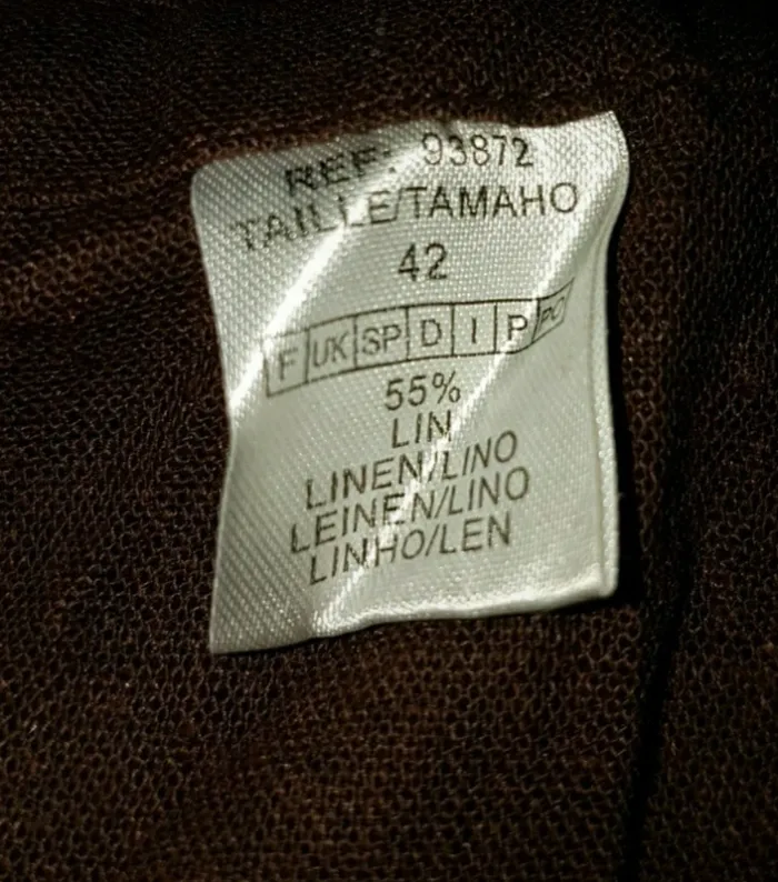 Jupe marron en lin Basic One Taille 42 Neuve - photo numéro 4