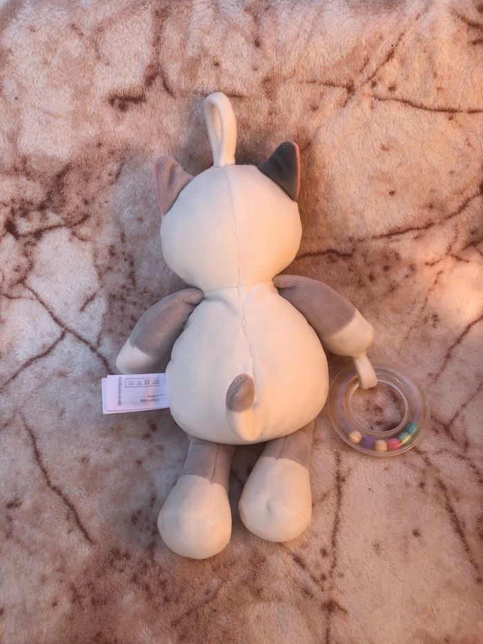 Doudou peluche chat blanc gris activités d’éveil Gipsy - photo numéro 2
