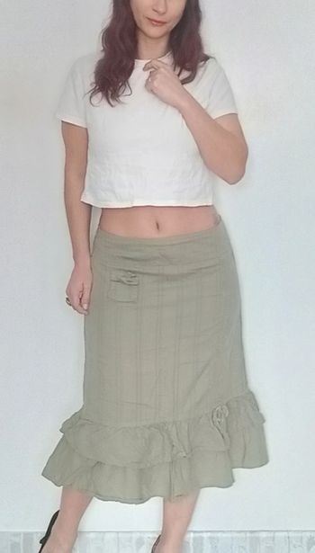 Jupe mi longue volantée casual taille 44