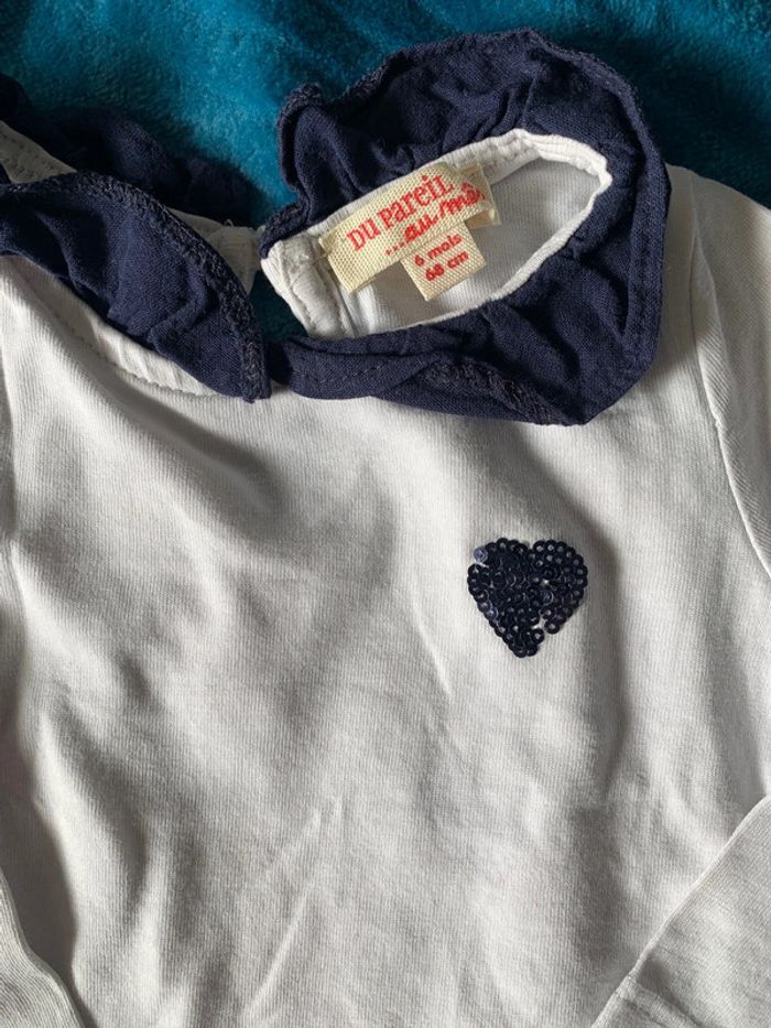 Lot 2 tee shirts fille 6 mois - photo numéro 2