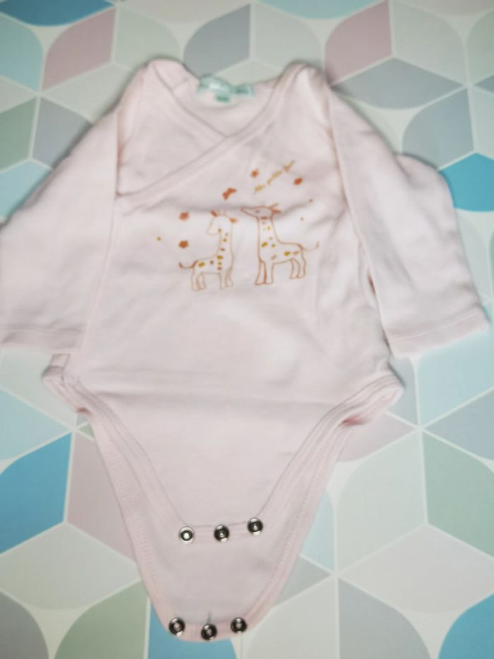 D3875 - lot de 4 bodies fille 6 mois - photo numéro 6