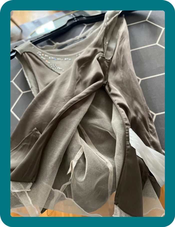 Top vintage soie et tulle coton vintage 36 - Atos Lombardini - photo numéro 8