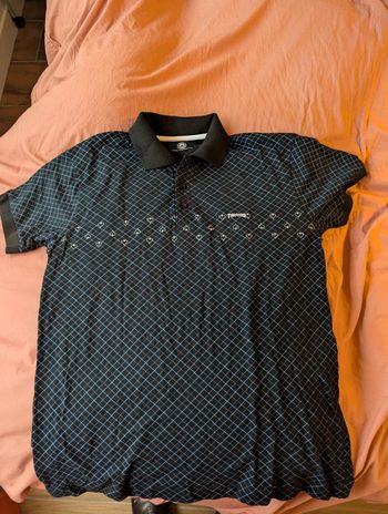 Polo Trasher noir à carreaux taille M