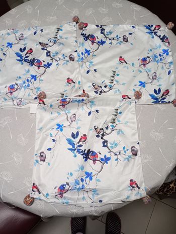 Lot housses coussins oiseaux