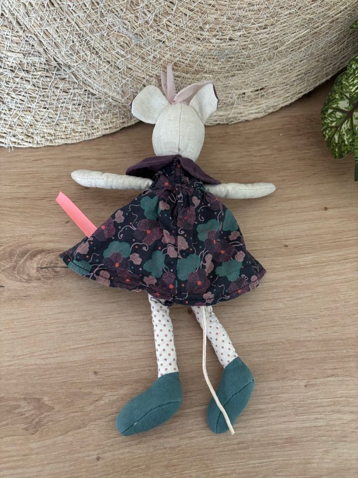 Doudou souris robe fleurs il était une fois moulin roty - photo numéro 3