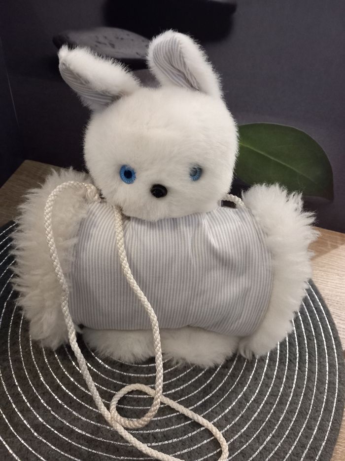 Peluche lapin vintage vichy bleu
 CDJ - photo numéro 4