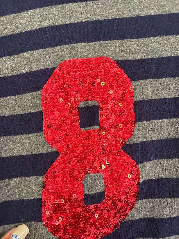 t-shirt manches longues à rayures taille 10 ans - photo numéro 2