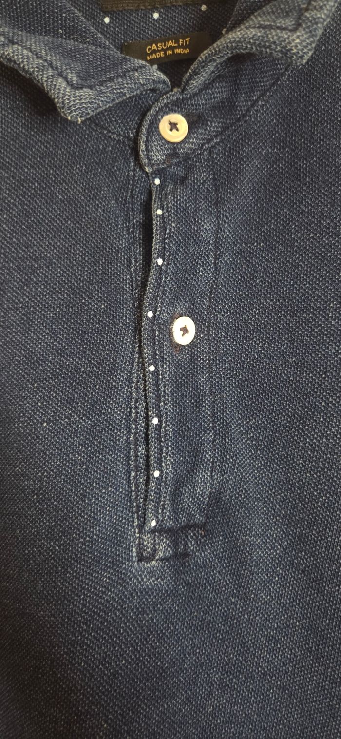 Polo Massimo Dutti Casual Fit – Bleu marine effet délavé chic – Très bon état - photo numéro 6