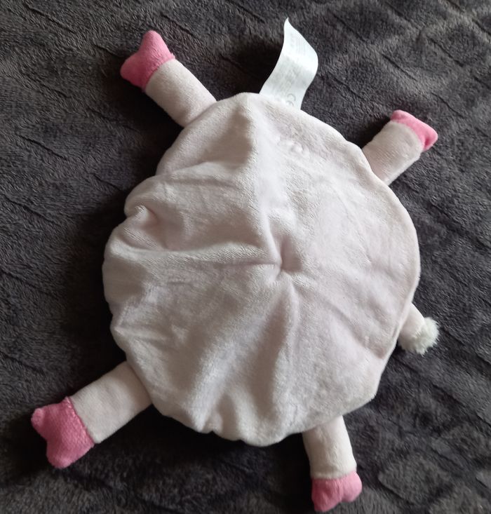 Doudou mouton rond plat rose et blanc - Kimbaloo - photo numéro 2