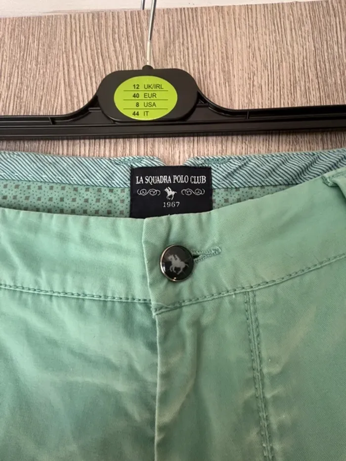Short chino vert d'eau - La squadra polo Club - T48 - photo numéro 3