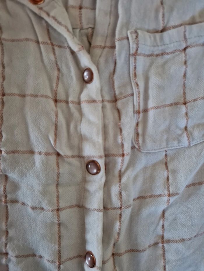 Chemise blanche à carreaux fille - photo numéro 3