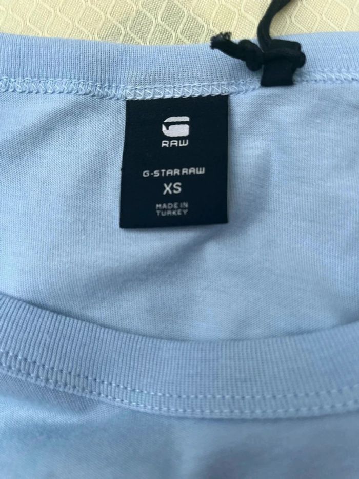 T shirt G Star Raw taille XS bleu pale - photo numéro 3