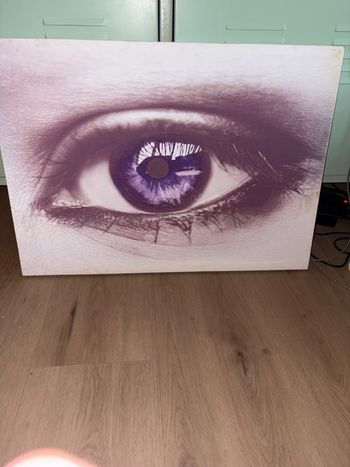Grand tableau œil violet – art visuel moderne / regard