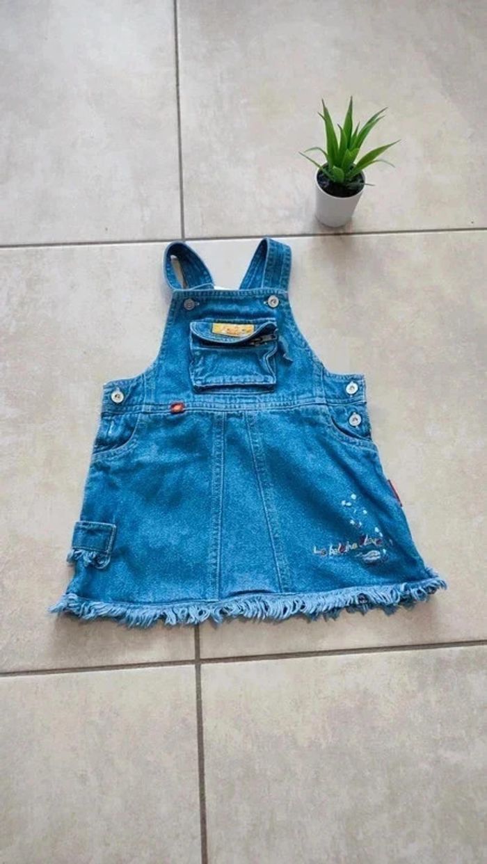 Robe  salopette jeans 6 mois tim pouce