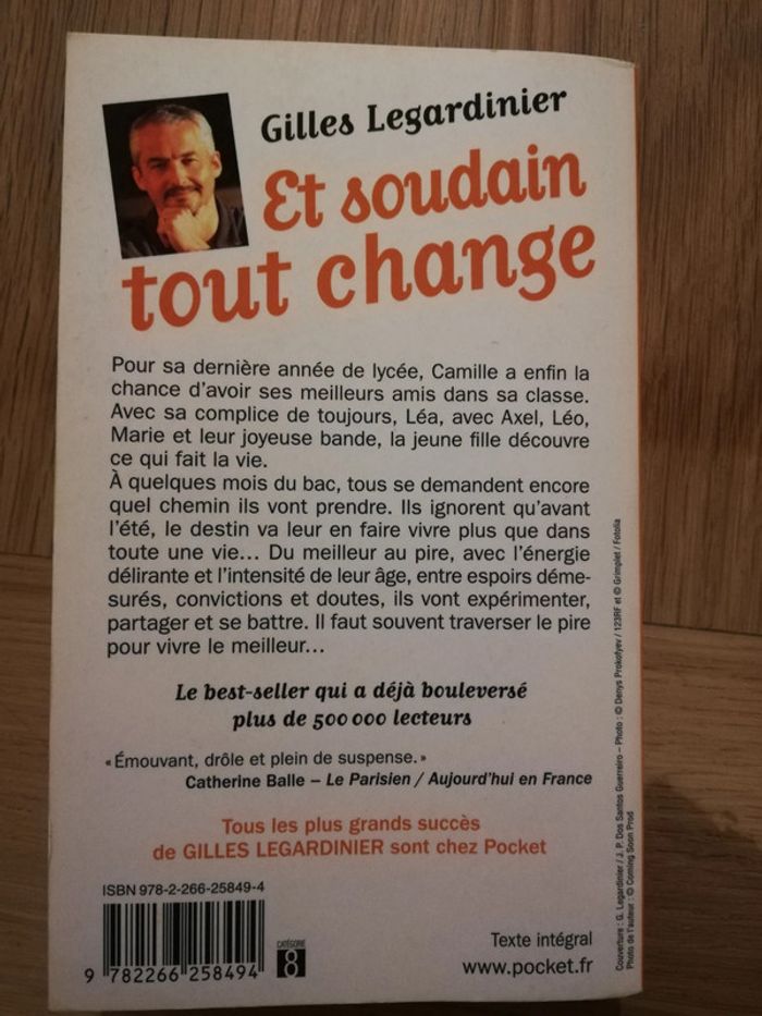Livre "et soudain tout change" Gilles Legardinier - photo numéro 3