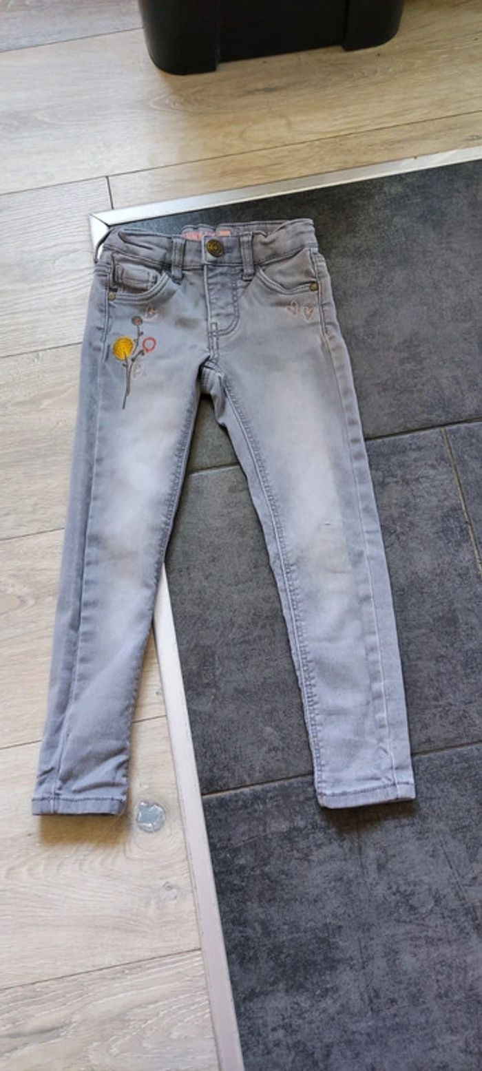 Jean s élastique, skinny fit gris, règlable, taille 4 ans, Hema