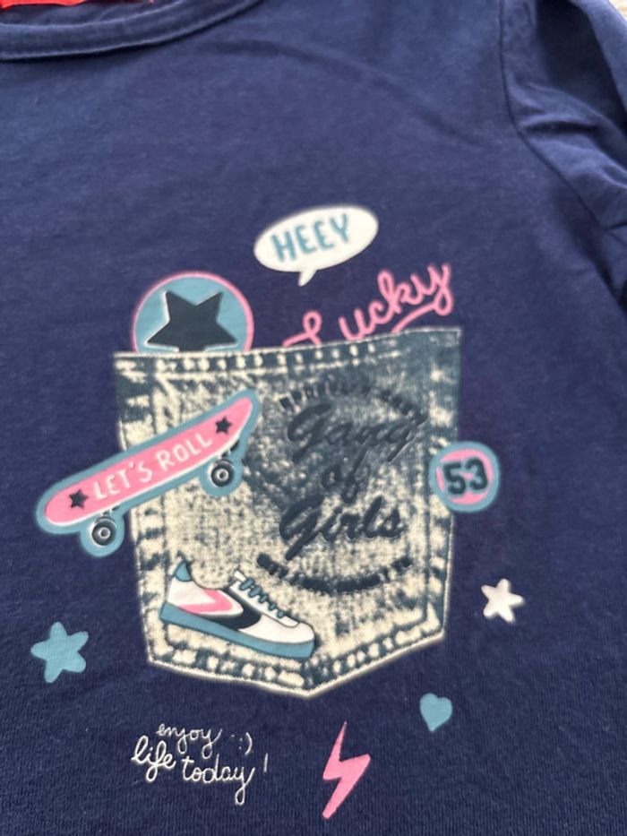 T-shirt manches longues marine 4 ans - photo numéro 3
