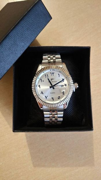 Montre pour homme arabic dial gris clair nacré 