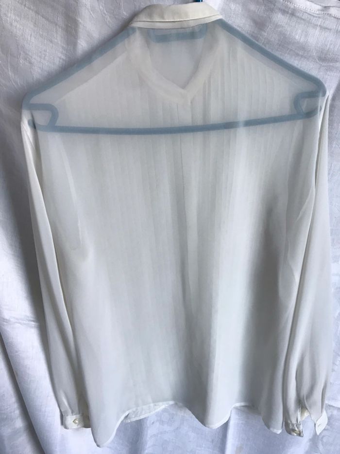 #blouse #Chemisier #voile #blanc #plissé #Cacharel #taille 42 - photo numéro 3