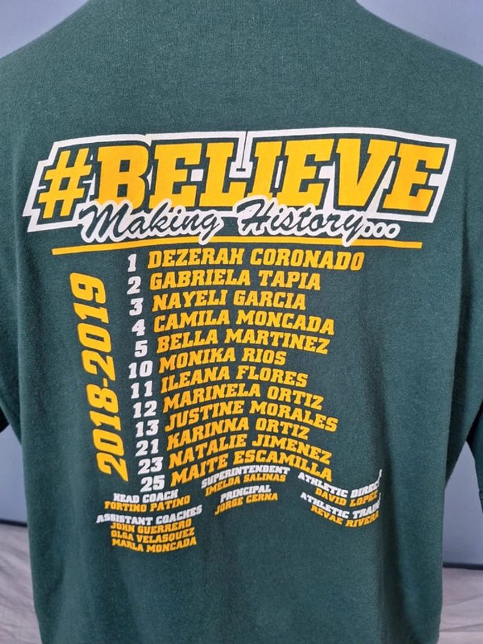 T-shirt vintage jerzees - basket Crystal City Lady Javelinas – 2019 – vert (501) - photo numéro 6