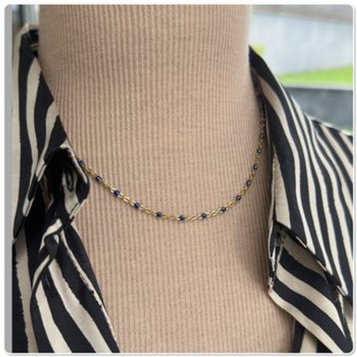 Collier perles résine email or acier - Ateliersdisa collection - photo numéro 9