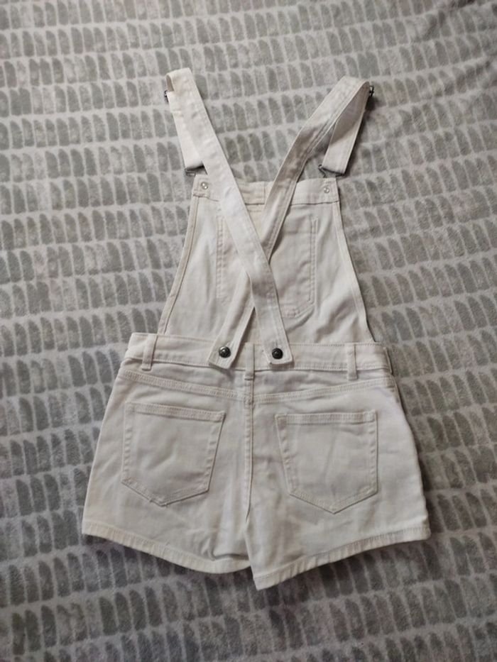 Salopette short combi short jeans blanc cassé kiabi taille S 36 - photo numéro 4