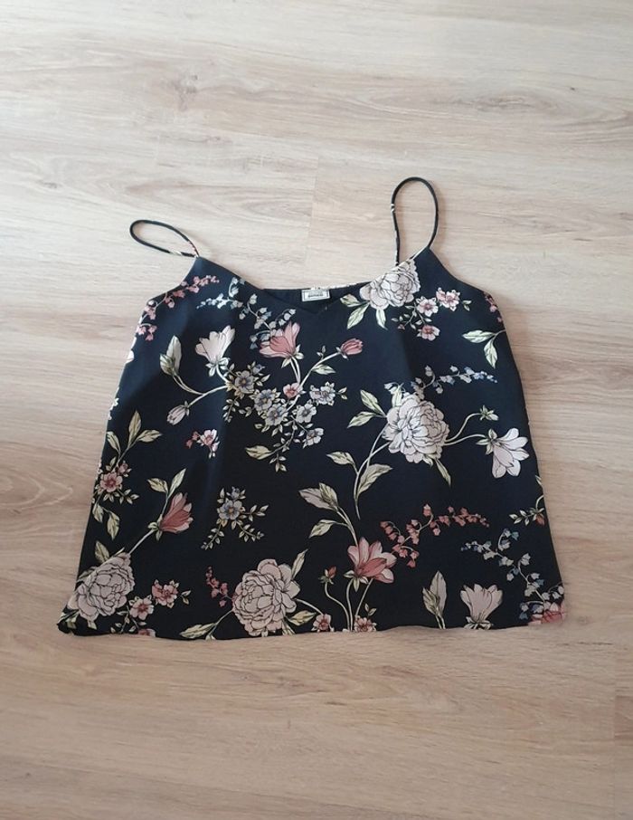 Débardeur noir fleuri Pimkie L