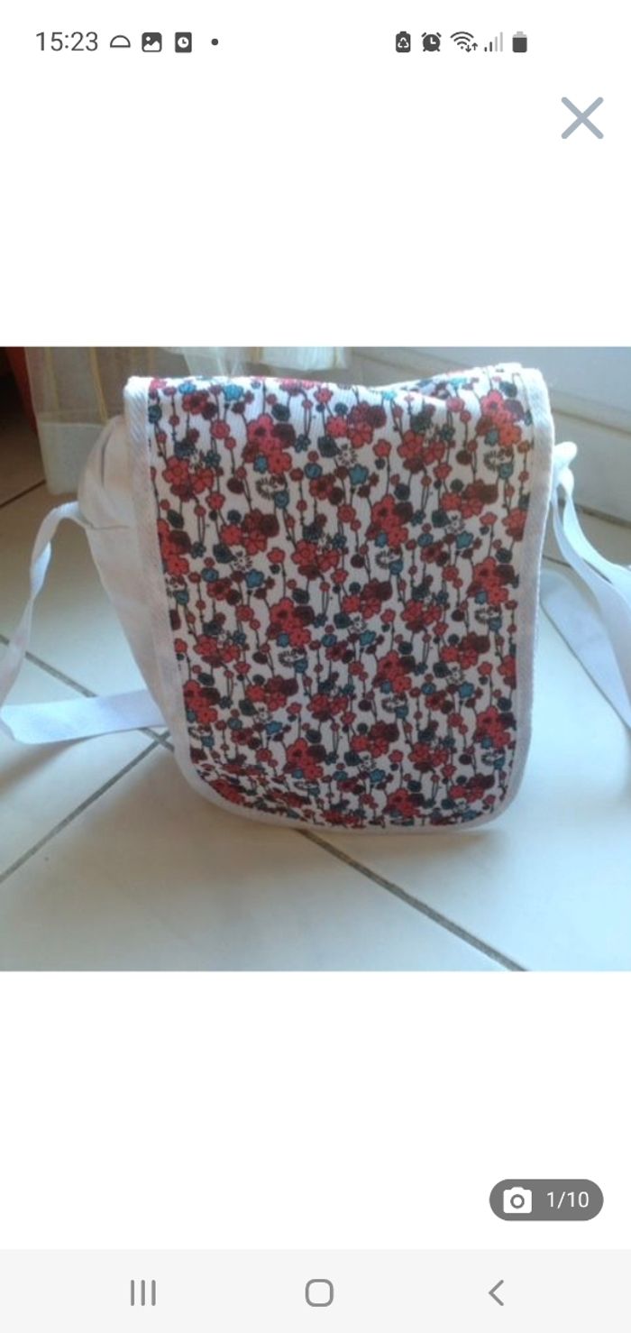 Sac / sacoche/ cartable enfant blanc imprimé bandoulière