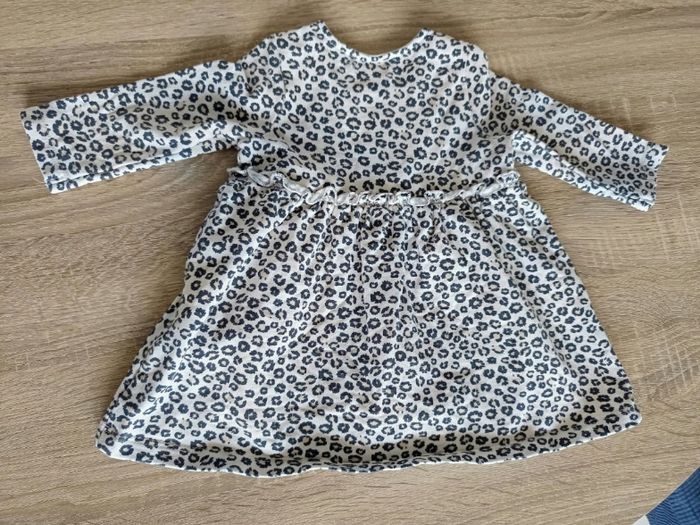 Robe chaude manches longues imprimé léopard IKKS bébé fille 6 mois - photo numéro 2