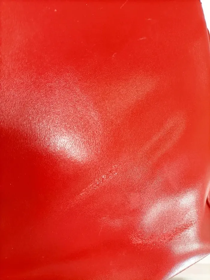 Sac à main rouge en cuir rouge Lancel été vintage - photo numéro 4