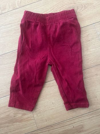 pantalon bébé garçon 6 mois rouge bordeaux confortable taille élastique