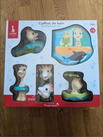 Coffret bain Sophie la Girafe – Neuf – 5 jouets inclus 🎁