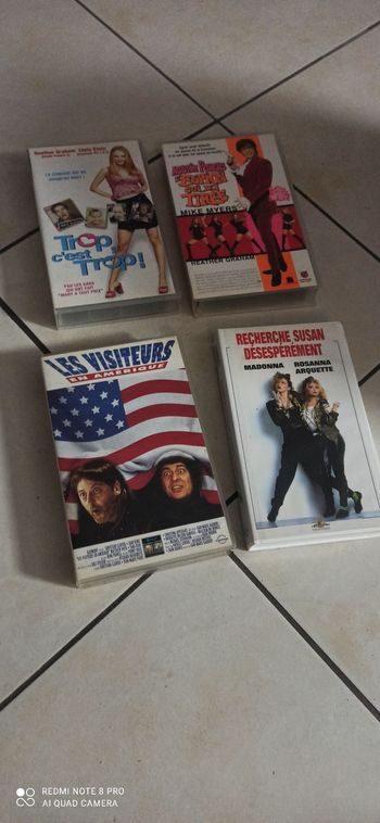 Lot de 4 films cassettes vhs