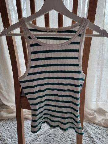 Débardeur marinière vert