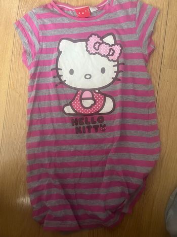 Chemise de nuit hello kitty à rayures 10 ans