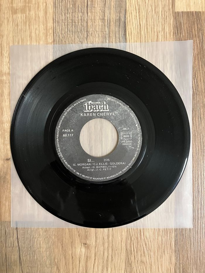 Vinyle 45 tours sans pochette-Karen Cheryl-Si…