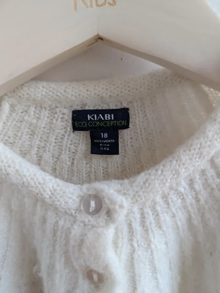 Gilet blanc Kiabi 18 mois - photo numéro 4