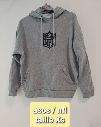 hoodie sweat à capuche asos nfl football américain taille xs 14ans 16ans