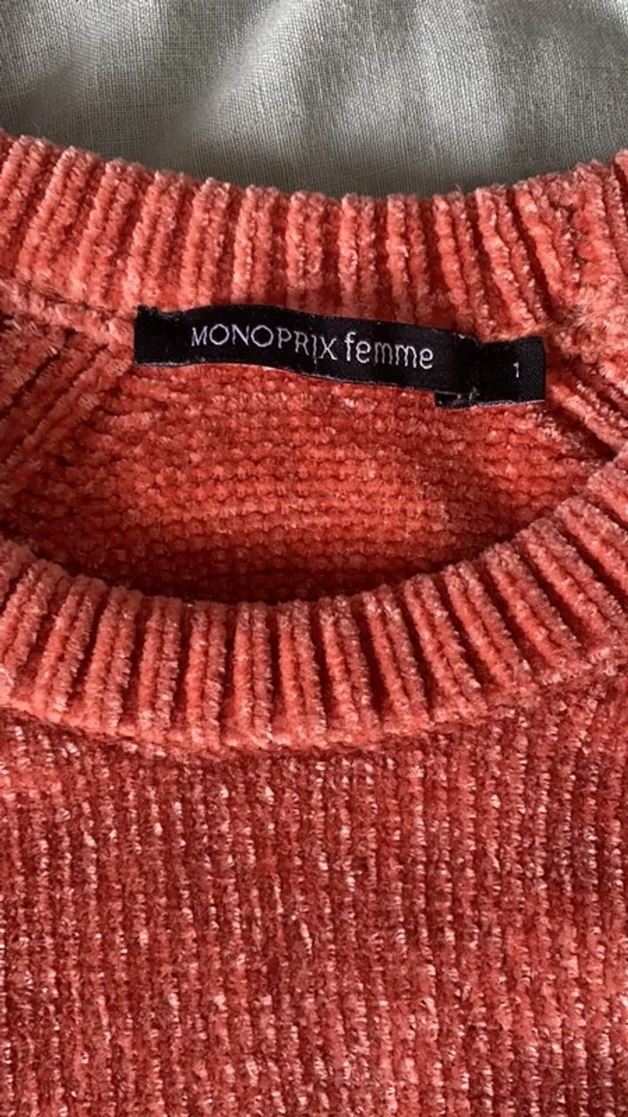 Pull maille douce orange Monoprix - photo numéro 5