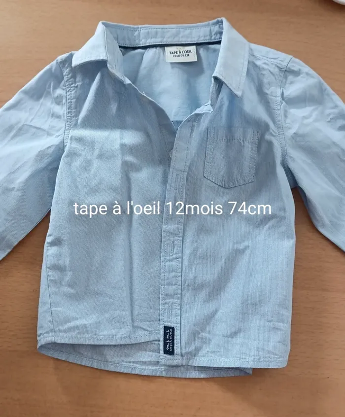 Chemise bleu 12 mois