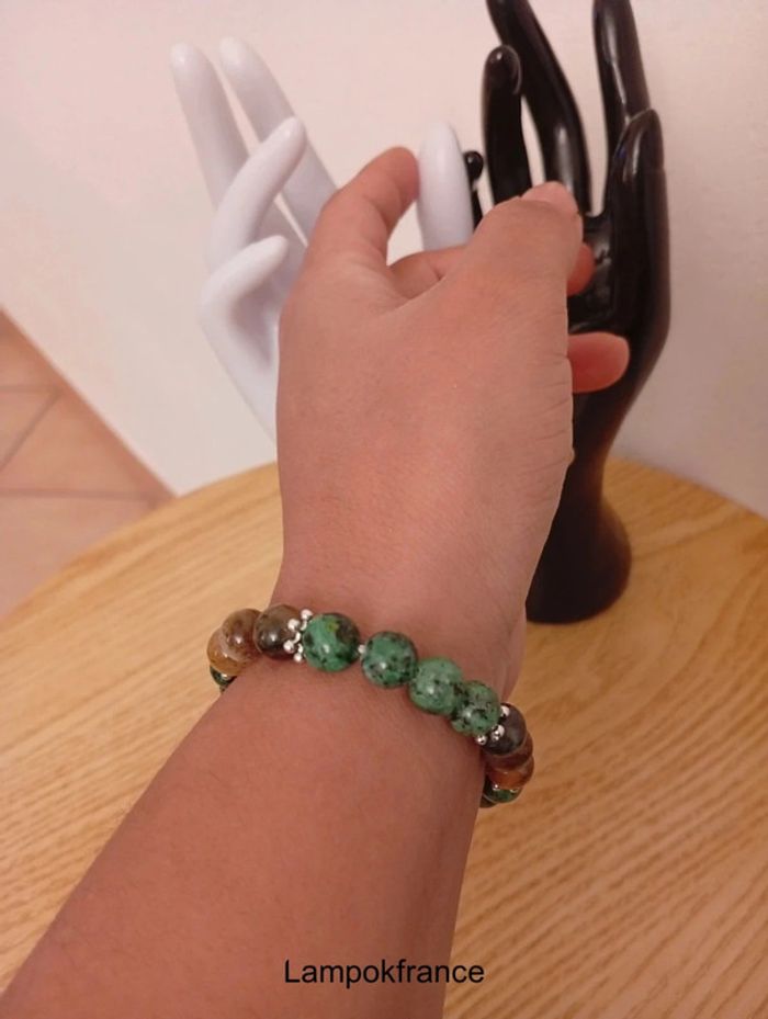 Oeil du tigre Bracelet en pierres naturelles bohème chic yoga - photo numéro 3