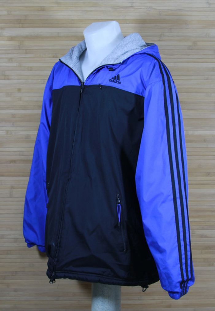 Veste doudoune vintage réversible Adidas homme noir et bleu marine ou grise et bleu - photo numéro 2